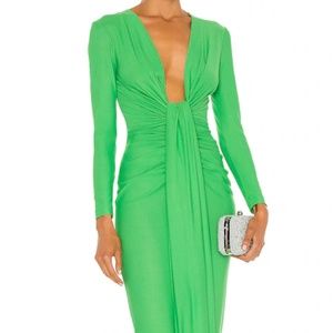 Solace London Lorena Midi Dress in Bright Green